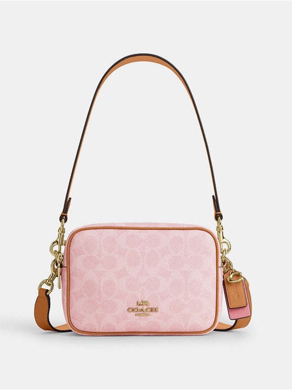 NWT Coach Powder Pink Mini Carey Crossbody Bag in Signature Canvas - Picture 7 of 13